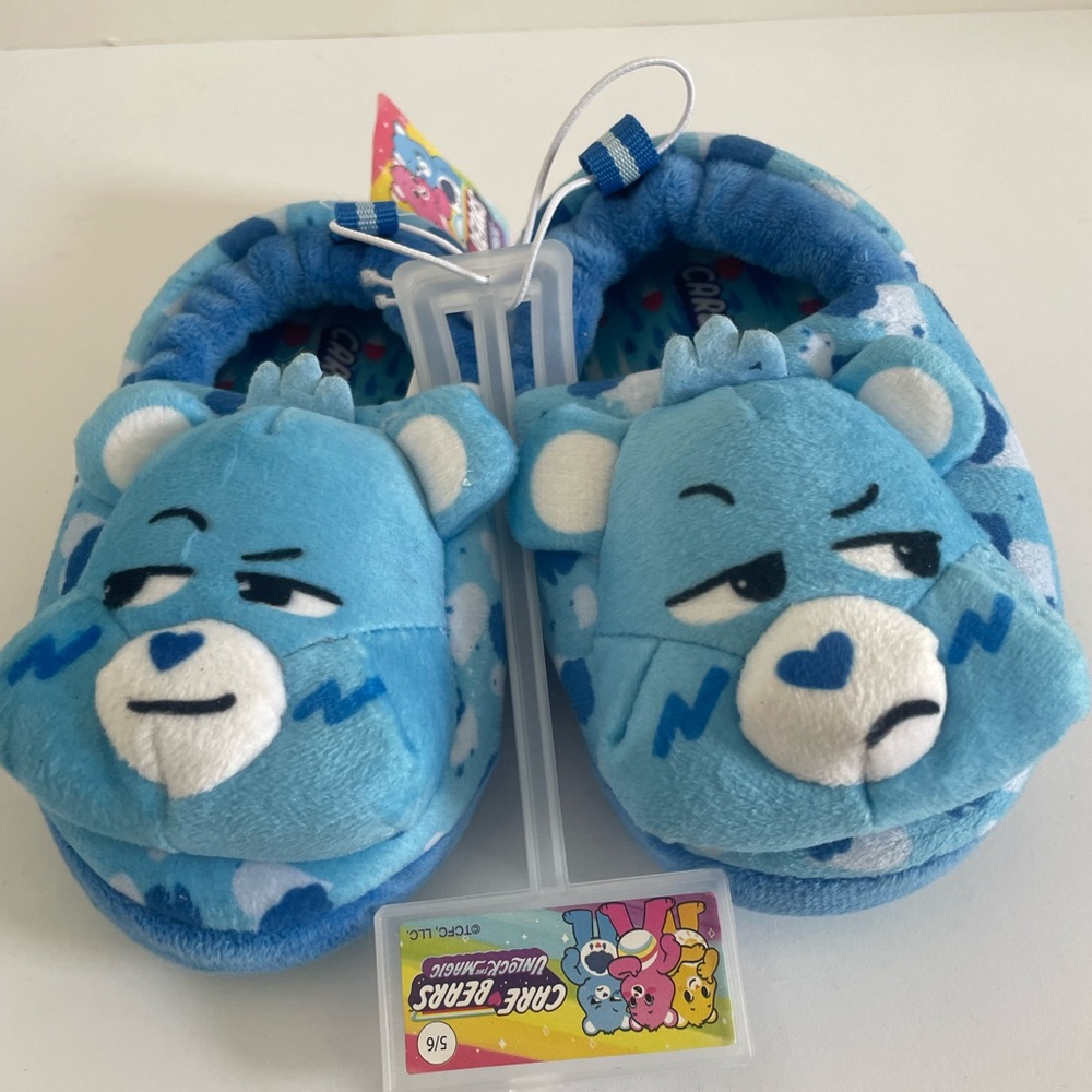 Care Bears Blue Kids Slippers Size5/6.